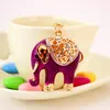 Kliny Śliczne kryształ kryształ kryształowy Lucky Lucky Elephant Klapeta torebka kluczyka Torba łańcucha dekoracyjna wisiorek do torebki biżuterii FRED22