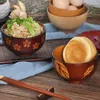Tigelas tigela de salada de madeira para frutas de macarrão e utensílios de madeira de cereais