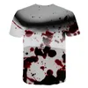 Heren T-shirts 2023 Zomerbloed Harajuku Shirt Men Black Rose 3D Printing T-shirt Fashion Korte mouw Print T-shirts Casual T-shirt Tops S-6XL