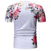 Men's T Shirts Floral Fashion Clothing Hawaiian Style Tops Short Sleeve Summer Tees O-neck Loose Flower White