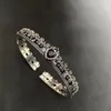 Bangle retrô colorido coroa de zircão amor coração abrindo jóias de moda para mulheres acessórios de pulseira de cristal de luxo