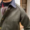 Jackets masculinos Tweed Wool Safari Jaqueta masculina Multi-Pockets Tooling Casaco Tático Militar Autumn e Winter Streetwear Roupas vintage