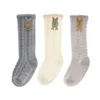 Çorap çift sevimli yay hayvan örgü yaz doğumlu bebek pamuk kız erkek erkek anti -slip çorap çocuklar için borns için