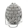 Kvällspåsar xiyuan märke ananas blommor diamant väska metall hårt fodral med diamanter bankettklänning koppling kvinnor crossbody