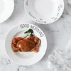 Plates Nordic Minimalist Ceramic Cutlery Household Dish Fruit Cake Salad Plate European Tableware Microwave Oven Heating