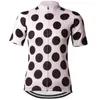 Rennjacken HIRBGOD Frauen Kurzarm Radfahren Jersey Sommer 2023 Nette Polka Dot Fahrrad Kleidung Rosa Atmungsaktive DH Bike Tops NR256