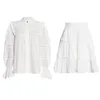 Survêtements pour femmes Original Brand Fashion Luxury Niche Design Jupe Suit Single Breasted Hollow Stitching Shirt Taille haute Casual Short Skir