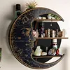 Jewelry Pouches Wall Mounted Crystal Display Moon Shelf Boho Decor Wood Shelves Holder For Essential Oil3169