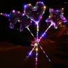 Party Decoration 10 Sets LED Glowing Transparent Balloons Clear Heart/Star Shape Balloon With Lights Wedding Birthday Globos Ballon Decor