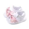 First Walkers Babyschuhe, Prinzessin, große Schleife, Blumenmuster, weiche Sohle, rutschfest, für Mädchen, Krippenschuhe, 0–12 Monate