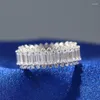 Anéis de casamento Doyubo Romântico Mulheres 925 Prata esterlina com retângulo branco zirconia cúbica Lady Lady Jewelry VB324