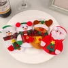 Dinnerware Define o detentor de talheres de Natal de bolso em forma de Papai Noel, alces de snowman hold hold forks para suprimentos para festas de mesa ts1