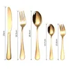 Diny Sets 30 stks gouden bestek Geschenkdoos vaatwasser Veilig roestvrij staal servies set high-end messen vork lepel huis voor diner