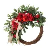 Decorative Flowers & Wreaths Simulation Pomegranate Wreath Artificial Garland Fruit Berries Rattan Ring Silk Cloth Foam Cherry Stamen Weddin