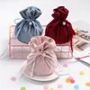 Geschenkwikkeling Drawstring Zoete snoepvak Velvetzakken Multifunctionele juwelentas Baby shower Accessoires Wedding Gunsten