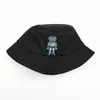 Berets 2023 Cartoon Robot Haftery Bawełniane wiadra Hat Fisherman Outdoor Travel Cap Hats dla mężczyzn i kobiet 369
