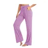 Women's Sleepwear Sleep Bottom Women Cotton Long Pant Home Pajamas Soft Slip Summer Pants Drawstring Big Size Sexy Solid Color Casual