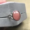 Klusterringar 15x12mm topp naturlig röd rodochrosite ring för kvinnlig man argentina ovala pärlor silver kristall sten justerbara smycken