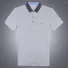 Men's Polos Short Sleeve Polo Shirt Men Cotton Summer Black Pocketed Ropa Hombre Clothes 2023 Casual Solid