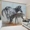 Curtain Po niestandardowy rozmiar 3D dwa kolor zebra wzór tła sypialnia okno tkaniny zaciemniające