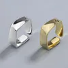 Clusterringen verzilverde eenvoudige vierkante geometrische figuur vrouwen ring paar klassieke charmes handgemaakte vinger sieraden geschenken dropcluster