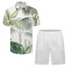 Erkek Trailtsits Tasarım Moda Sıradan Setler Baskı Trailtsuit Mens Street Giyim 2-Parçaları Set Gömlekler Plaj Şortları Spor Takım Gevşek Çammarlar