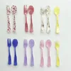 Dinnerware Sets Ins Retro French Lattice Floral Dessert Spoon Fork Cake Butter Knife Kitchen Acrylic Tableware Set Po Props