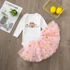 Mädchenkleider Rosa und Gold Kürbis Erster Geburtstag Herbstkleid Set Thema 1. Bodysuit Tutu Halloween Mädchenkostüm