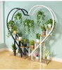 Home Decor Andere Wohnzimmer Dekoration Holz Pflanze St￤nder Schmiedeeisen 5 Tier Holzbrett Haken Liebesform Display Arch