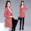 女性のウールブレンドプラスサイズ5xL女性中央トレンチコート2023春秋の韓国スタイルの格子縞の女性コート
