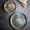 Plates Creative European-style High-end Light Luxury Steak Western Dessert Flat Plate Painted Swing Decorative