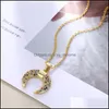 Colliers pendants Collier Crescent Moon Colorf Colorf Cumbic Zirconia Gol