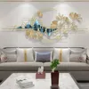 Decorative Figurines Objects & Chinese Landscape Wall Decoration Living Room Sofa Background Creative Ginkgo Leaf Pendant