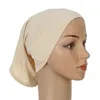 Lenços 2023 hijab muçulmano macio premium subscarf tampa de algodão Captura de turbante Cap de capô islâmico fêmea fêmea feminina