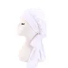 Beanies Beanie/Skull Caps Vrouwen strekken Satin Bonnet Long Hair Care Night Sleep Hoed met brede stropdassen Pas Styling Cap Silk Head Wrap Shower aan