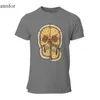 Men's T Shirts Pizza Skull T-shirt Black Vintage Kawaii Cool Hip-Hop Plus Size Clothing 25828