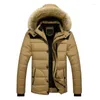 Piumino da uomo ZOGAA Uomo Inverno Addensato Parka Caldo Antivento Slim-fit Giubbotti Cappotti con cappuccio in pelliccia Casual Maschile Solido Cerniera Capispalla