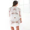 Women's Swimwear Plus Size White Robe De Plage Swimsuit Women Cover-ups Pareo Sexy Sarongs Bikini Tunic Crochet Beach Cover Up Bathing Suit