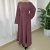 Ubranie etniczne Eid 2023 Dubai Abaya Dress Maxi luźne dla wysokich kobiet muzułmańska islamska suknia równinowa kaftan z długim rękawem