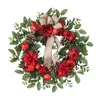 Decorative Flowers & Wreaths Simulation Pomegranate Wreath Artificial Garland Fruit Berries Rattan Ring Silk Cloth Foam Cherry Stamen Weddin