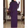 Etnische kleding moslim chiffon onregelmatige sjaaljurk vrouwen ramadan lange mantel kaftan marocain kalkoen hijab kaftan abaya dubai