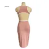 Casual Dresses 2023 Summer Dress Women Europe And America Hit Color Pit Strip Sexy Waistless Sleeveless Party Club