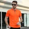 Polos masculinos 2023 Summer Decha de camisa de pólo esportivo de poliéster Slova curta para Hombre Business Man Solid Tops