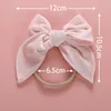 Hair Accessories Big Bows Headband Velvet Girls Thin Nylon Double Layer Infant Winter Kids Party Hairbands Traceless1
