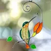 Dekorativa figurer Färgfönster Bird Pendant Wind Chime Acrylic Tropical Hanging Decorations Family Door Crafts Home Accessories