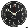 Wall Clocks Glow In Dark Clock Time Of Day The Week Luminous Nonticking Battery Operated For Bedroom Living Room Drop Delivery Home Dhadw