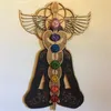 Estatuetas decorativas 3d de madeira kundalini chakra arte modelo de escritório em casa decoração de decoração estéreo pvc material pendente artesanato