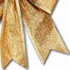 Promozione decorazioni natalizie! 4 pz 25x18 cm Decorazione Ornamento Appeso Nodo Bowknot Farfalla Decoro Albero (Oro)