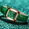 Wristwatches Rose Gold Lady Wristwatch Green Genuine Leather Unique Casual Business Dress Watch For Women Stop 3ATM Waterproof