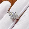 Klusterringar 3CT Real Moissanite Ring for Women Fixed Size Crown Design Diamond Color D VVS1 3EX inte justerbar S925 Sterling Silver